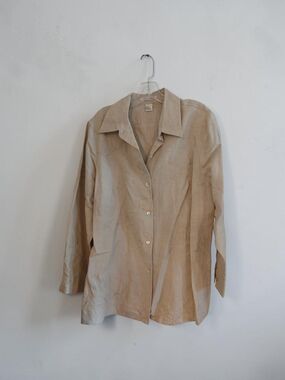 Vintage Liz Claiborne Classic Beige Button-Up Women's Shirt